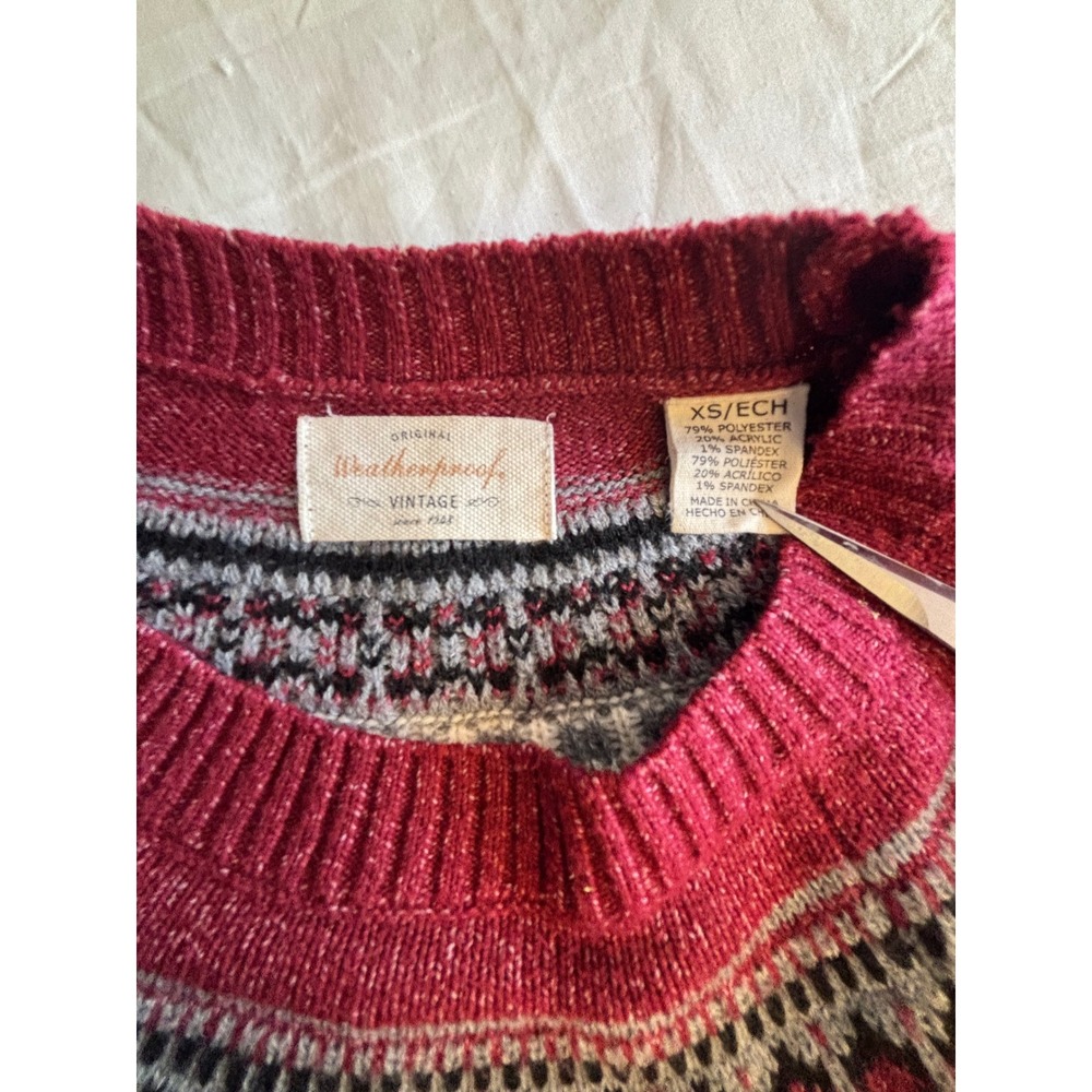 Weatherproof Vintage Fair Isle Knit Sweater XS Modern Vtg Inspired Academia - Picture 4 of 4
